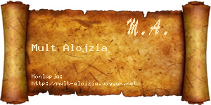 Mult Alojzia névjegykártya